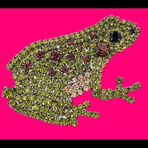 Green Crystal Frog Brooch - Amphibian Reptile